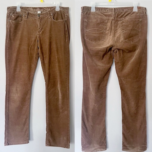 Abercrombie & Fitch Pants - Vintage Abercrombie & Fitch Brown Corduroy Pants Low Rise Size 10 Straight Leg